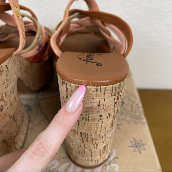 Free People Lisbon Platform Sandbar Multi Leather Suede Mule Size EU 38.5 Women - Picture 16 of 16